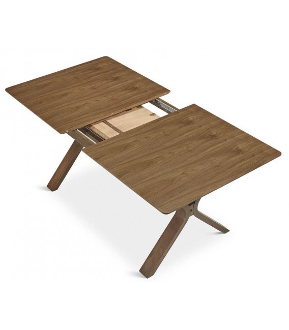 MESA DE COMEDOR EXTENSIBLE 160 X 90 X 75 PIERO MADERA NOGAL