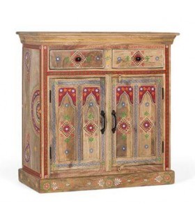 TAQUILLON MADERA  DE MANGO NATURAL DECORADA A MANO