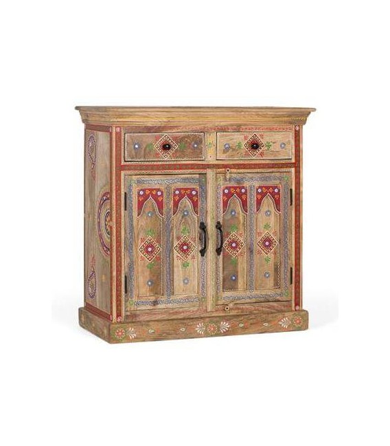 TAQUILLON MADERA  DE MANGO NATURAL DECORADA A MANO