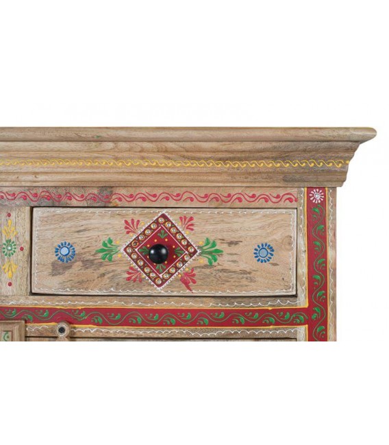 TAQUILLON MADERA  DE MANGO NATURAL DECORADA A MANO