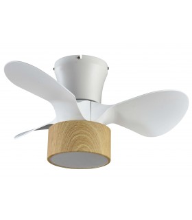 VENTILADOR SILENCIOSO PEQUEÑO METAL BLANCO ABS MADERA Y BLANCO