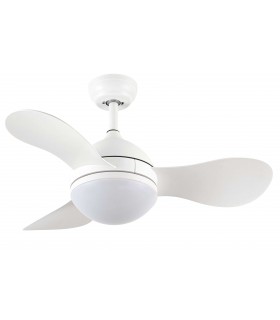 VENTILADOR SILENCIOSO LED INTEGRADO METAL BLANCO ABS BLANCO