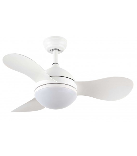 VENTILADOR SILENCIOSO LED INTEGRADO METAL BLANCO ABS BLANCO