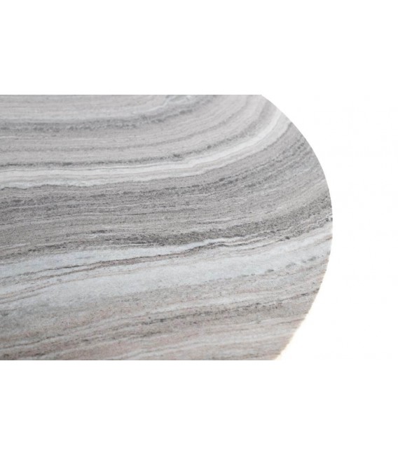 MESA DE COMEDOR REDONDA MARMOL Y ALUMINIO ACABADO BRONCE