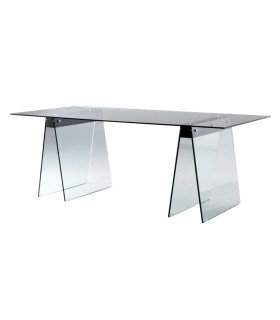 MESA ESCRITORIO GRANDE CRISTAL TRANSPARENTE MDMHOGAR