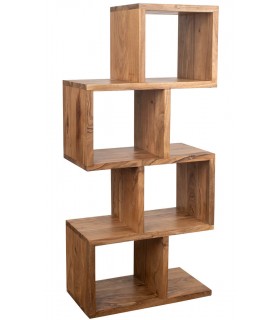 ESTANTERIA LIBRERIA IRREGULAR PEQUEÑA MADERA DE MANGO NATURAL
