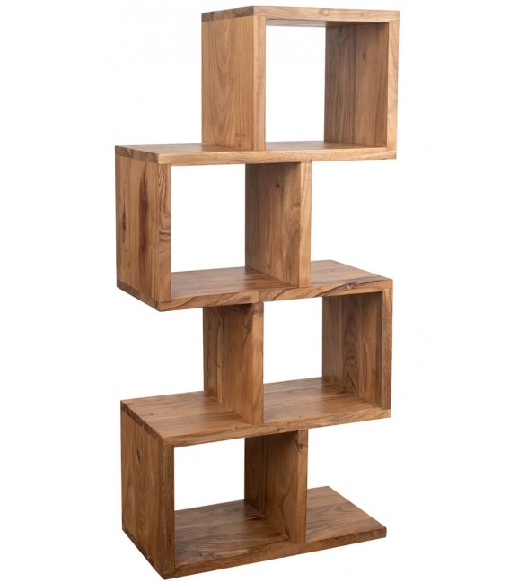 ESTANTERIA LIBRERIA IRREGULAR PEQUEÑA MADERA DE MANGO NATURAL