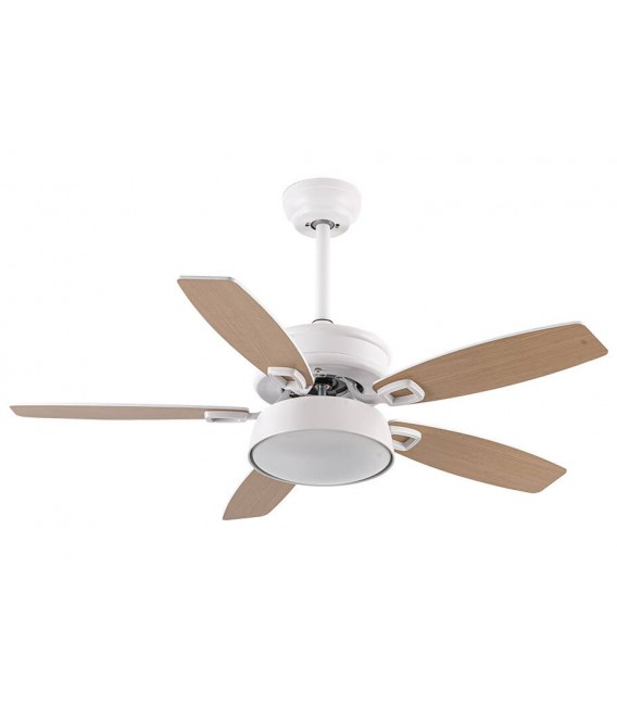 VENTILADOR DE TECHO SILENCIOSO SLOW METAL BLANCO ABS BLANCO Y HAYA