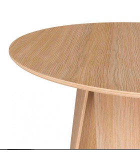 MESA DE COMEDOR REDONDA GRANDE MADERA DE ROBLE NATURAL