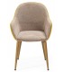 SILLON COMEDOR COMODO AMARILLO Y BEIGE PATAS MADERA