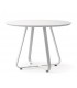 MESA DE COMEDOR REDONDA METAL LACADO BLANCO BRILLO