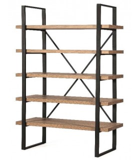 ESTANTERIA ESTILO INDUSTRIAL METAL NEGRO Y ROBLE NATURAL
