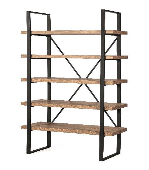 ESTANTERIA ESTILO INDUSTRIAL METAL NEGRO Y ROBLE NATURAL