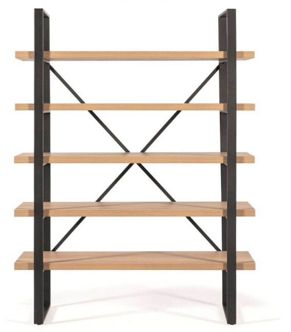 ESTANTERIA ESTILO INDUSTRIAL METAL NEGRO Y ROBLE NATURAL