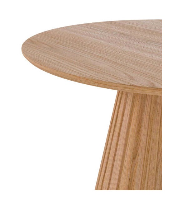 MESA DE COMEDOR REDONDA PEQUEÑA MADERA ROBLE NATURAL