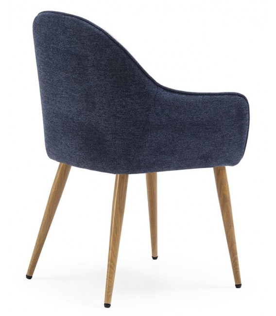 SILLON COMEDOR COMODO ESTILO NORDICO AZUL Y GRIS PATAS MADERA