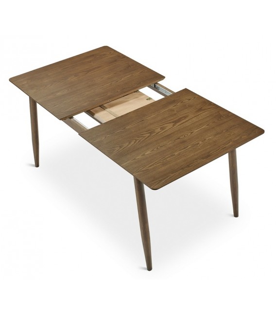 MESA DE COMEDOR EXTENSIBLE MADERA ACABADO NOGAL MDMHOGAR