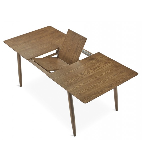 MESA DE COMEDOR EXTENSIBLE MADERA ACABADO NOGAL MDMHOGAR