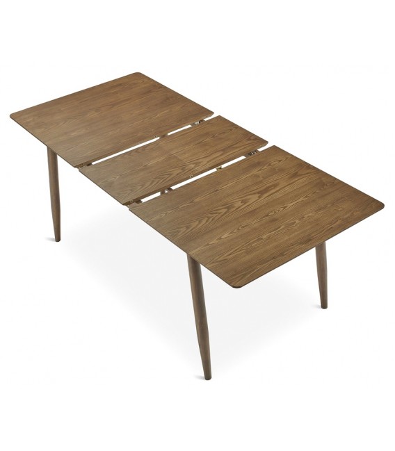MESA DE COMEDOR EXTENSIBLE MADERA ACABADO NOGAL MDMHOGAR
