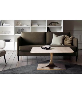 MESA DE CENTRO CUADRADA PEQUEÑA METAL ORO VIEJO MARMOL TRAVERTINO