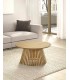 MESA DE CENTRO REDONDA MADERA DE ROBLE NATURAL MDMHOGAR