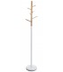 PERCHERO DE PIE ESTILO NORDICO METAL BLANCO MADERA NATURAL