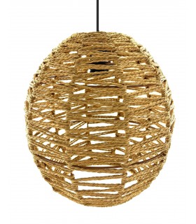 LAMPARA DE TECHO SEMI ESFERICA CUERDA NATURAL MDMHOGAR