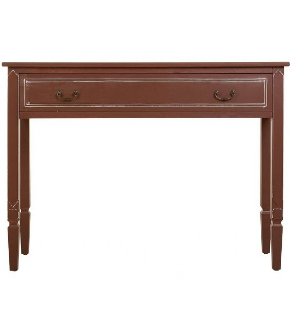 CONSOLA DE ENTRADA 1 CAJON MADERA DE PINO COLOR MARRON PATINA BLANCA