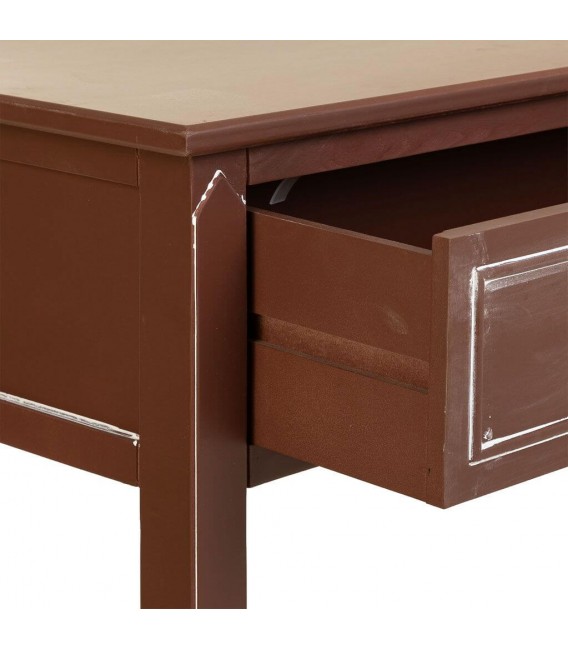 CONSOLA DE ENTRADA 1 CAJON MADERA DE PINO COLOR MARRON PATINA BLANCA