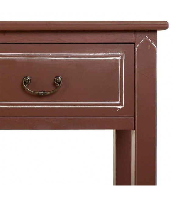 CONSOLA DE ENTRADA 1 CAJON MADERA DE PINO COLOR MARRON PATINA BLANCA