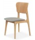 SILLA COMODA MADERA NATURAL TELA GRIS