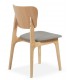 SILLA COMODA MADERA NATURAL TELA GRIS