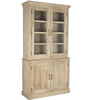 VITRINA 4 PUERTAS MADERA DE MANGO NATURAL MDMHOGAR