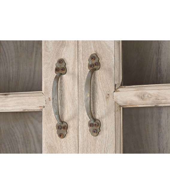 VITRINA 4 PUERTAS MADERA DE MANGO NATURAL MDMHOGAR