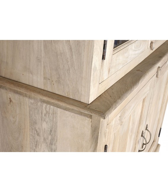 VITRINA 4 PUERTAS MADERA DE MANGO NATURAL MDMHOGAR