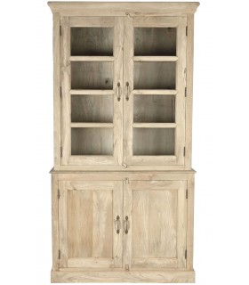 VITRINA 4 PUERTAS MADERA DE MANGO NATURAL MDMHOGAR