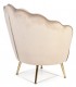 BUTACA ESTILO ART DECO TELA BEIGE METAL DORADO MDMHOGAR