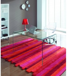 MESA ESCRITORIO 126 X 70 X 74 CUNILL CRISTAL CURVADO TEMPLADO