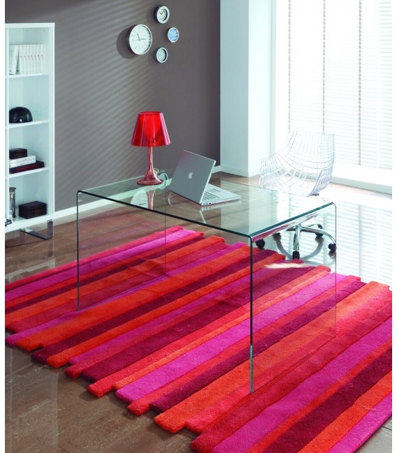 MESA ESCRITORIO 126 X 70 X 74 CUNILL CRISTAL CURVADO TEMPLADO