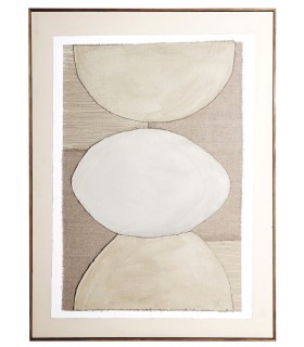 CUADRO VERTICAL ABSTRACTO MULTIPLES TEXTURAS TONOS BEIGE