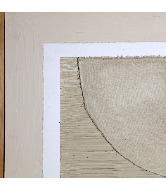CUADRO VERTICAL ABSTRACTO MULTIPLES TEXTURAS TONOS BEIGE