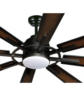 VENTILADOR MUY GRANDE SILENCIOSO METAL NEGRO MDF IMITACION NOGAL