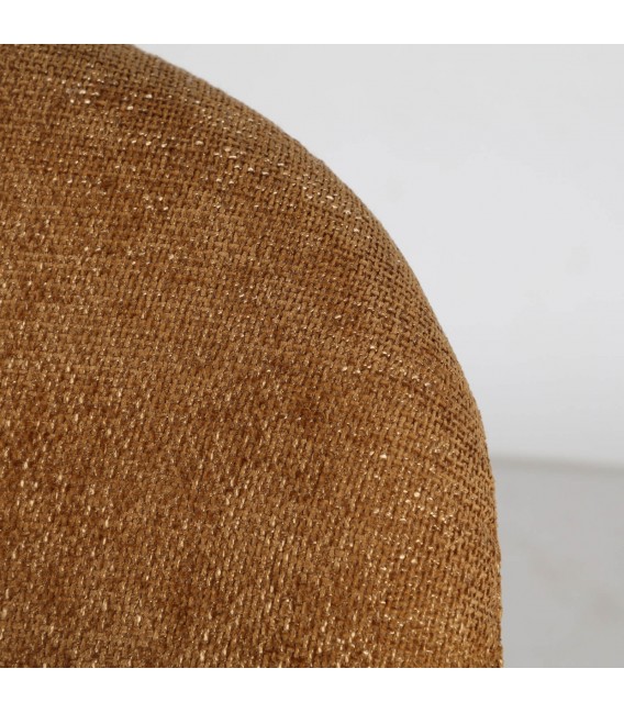 BUTACA COMODA METAL NEGRO TELA CHENILLA COLOR MOSTAZA