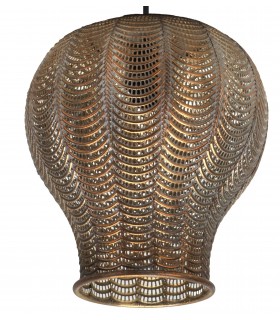 LAMPARA DE TECHO METAL LABRADO ACABADO ORO VIEJO