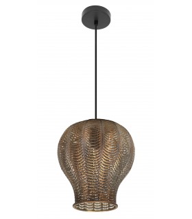 LAMPARA DE TECHO METAL LABRADO ACABADO ORO VIEJO