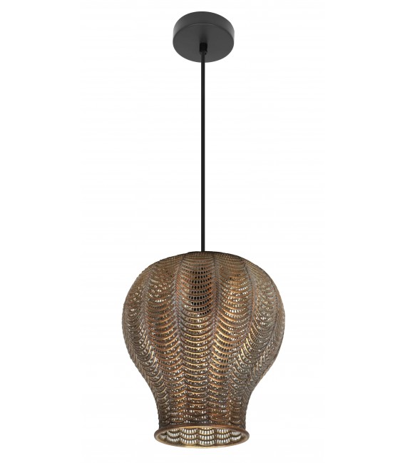 LAMPARA DE TECHO METAL LABRADO ACABADO ORO VIEJO