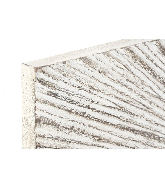 CABECERO PARA CAMA GRANDE MADERA MDF TALLADA DECAPADA BLANCO