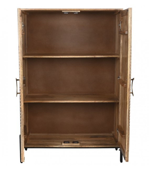 ARMARIO ALACENA BAJO MADERA DE MANGO NATURAL Y NEGRO