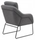 SILLON COMODO METAL NEGRO TELA BOUCLE GRIS MDMHOGAR