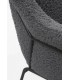 SILLON COMODO METAL NEGRO TELA BOUCLE GRIS MDMHOGAR